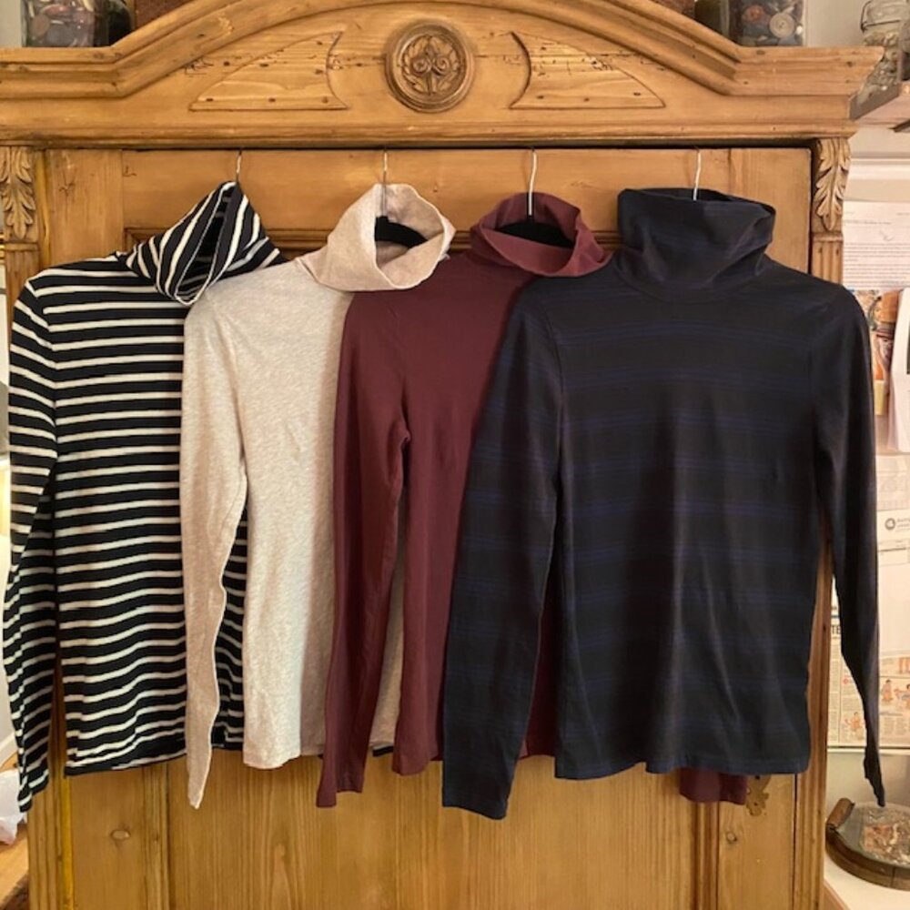 Bundle of 4 colors: J Crew Tissue Long Sleeve T-shirts, Women's Size Medium